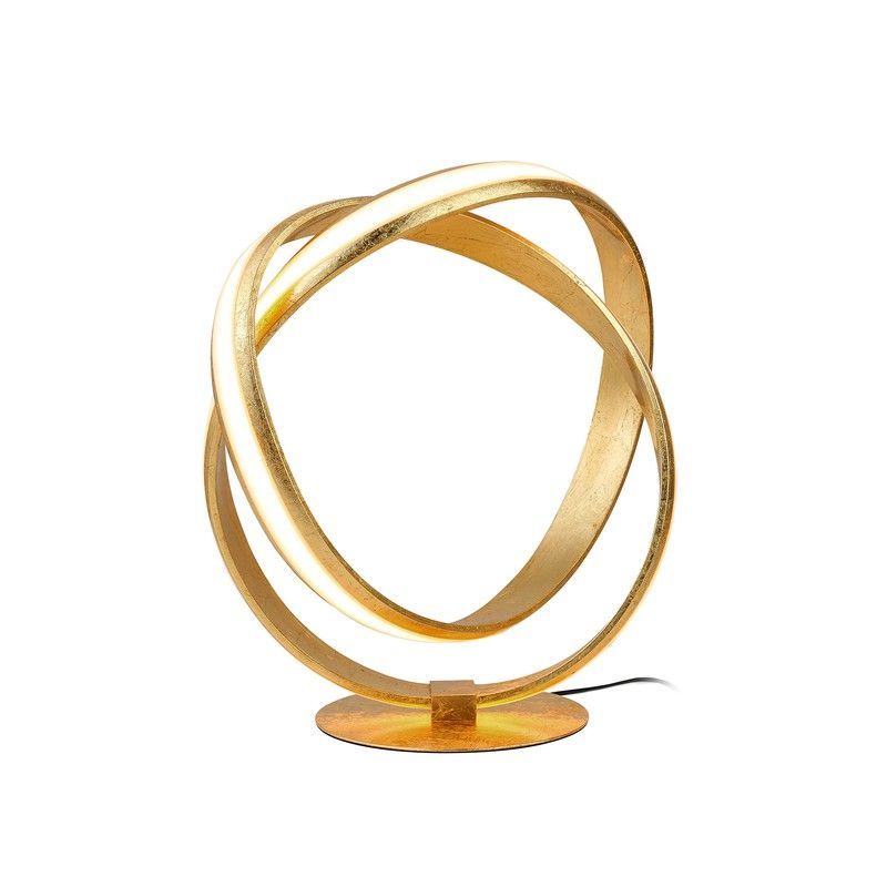 Lámpara de Mesa de Acero y Pan de Oro Lazas Dorado, 33x17x35cm