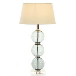 Lámpara de Mesa de Cristal Azul, Ø16x59cm