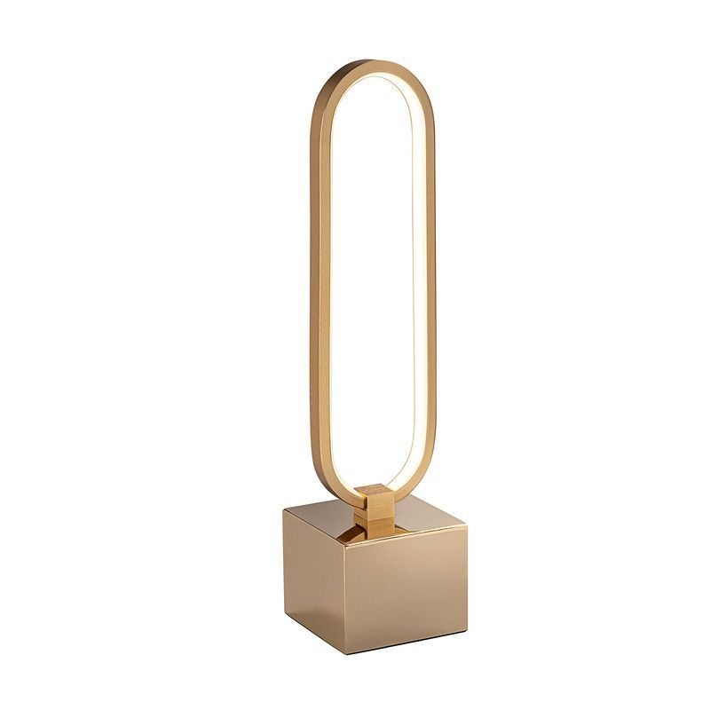 Lámpara de Mesa Led de Metal Colette Oro Rosa, 10x10x41cm
