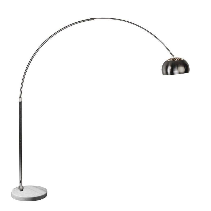 Lámpara de pie de metal y mármol en blanco, 180 x 38 x 214 cm | Ar