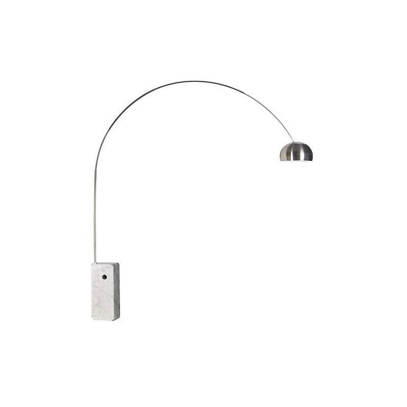 Lámpara de Pie New Arc Big de Metal Plateada, 32x230x230 cm