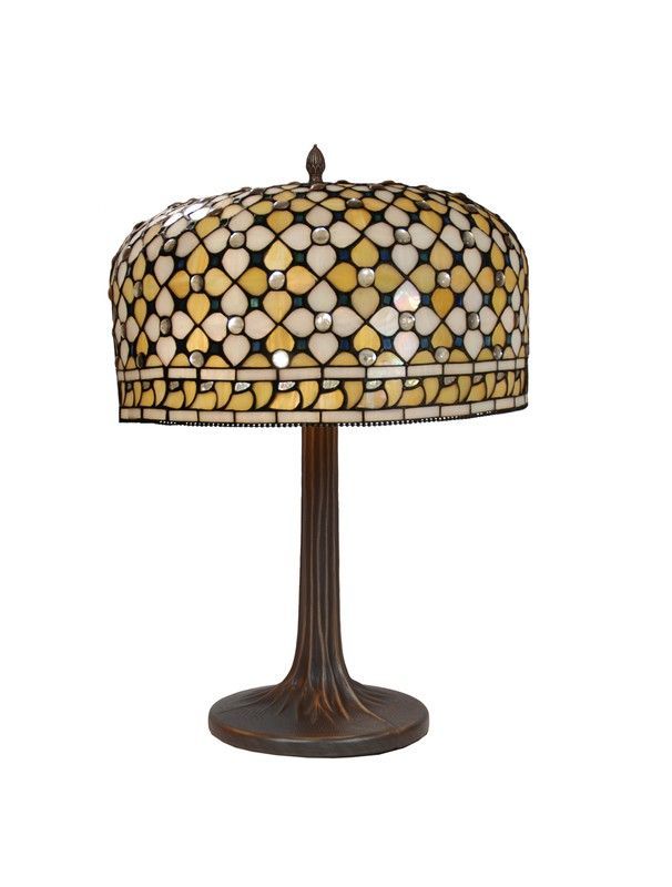 Lámpara De Sobremesa árbol XXL Tiffany Serie Queen Diámetro 45m Tiffan y Luz