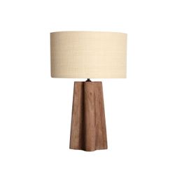 Lámpara de sobremesa de madera de mango y yute en marrón y beige, 40 x 40 x 67 cm | Keale