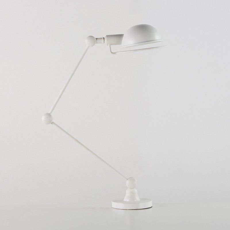 Lámpara de sobremesa de metal blanco, 50x13x50 cm