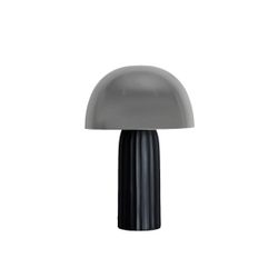 Lámpara de sobremesa de metal en negro y gris, 24 x 24 x 35 cm | Valhesa