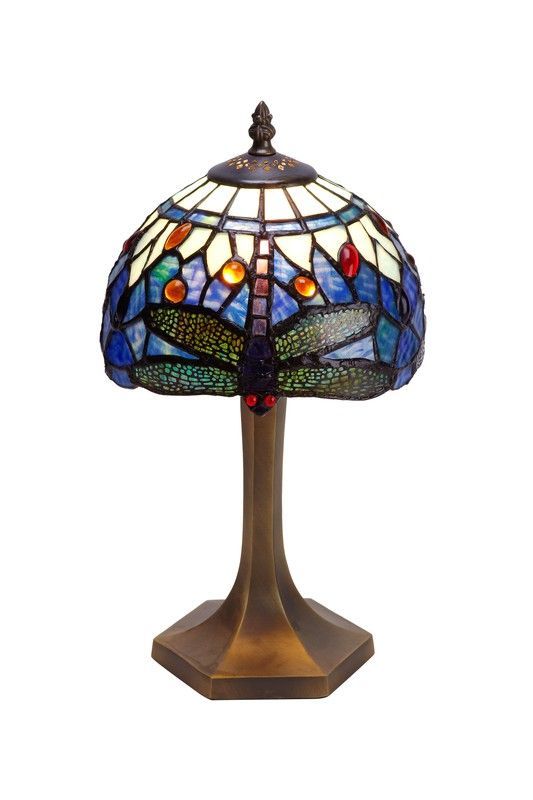 Lámpara De Sobremesa Serie Belle Epoque base hexagonal Diámetro 20cm Tiffan y Luz