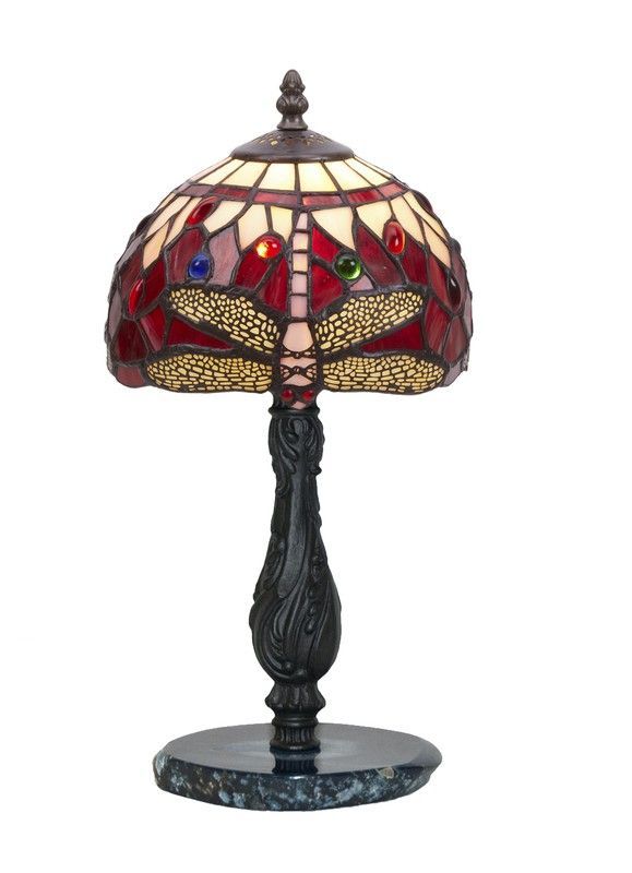 Lámpara De Sobremesa Serie Belle Rouge base agata azul Diámetro 20cm Tiffan y Luz