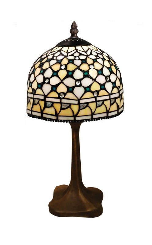 Lámpara De Sobremesa Serie Queen base con forma de hierro Diámetro 20cm Tiffan y Luz