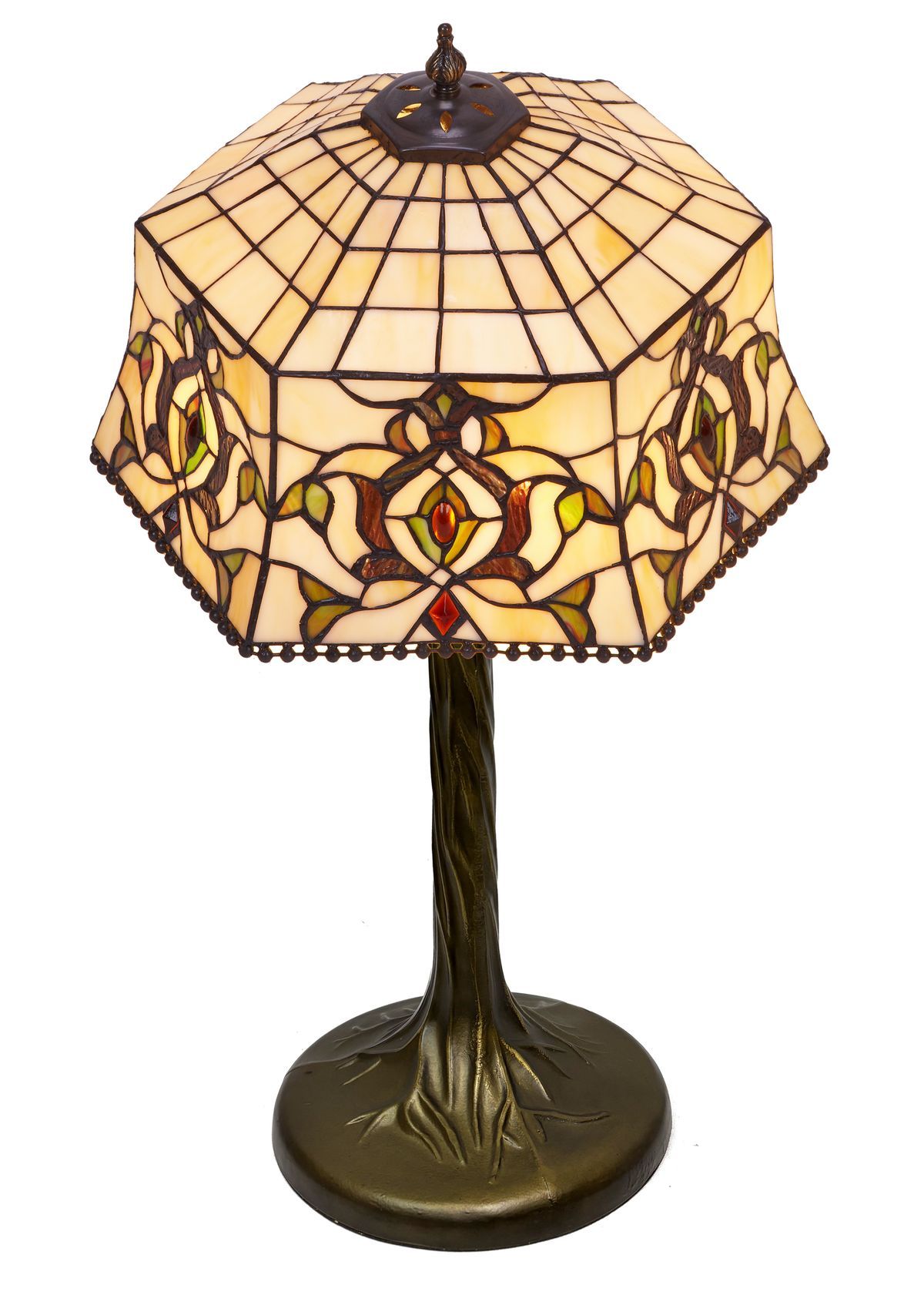 Lámpara De Sobremesa Tiffany Serie Hexa Diámetro 41cm Tiffan y Luz