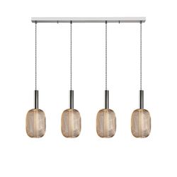 Lámpara de techo, con 4 luces, de metal dorado, 88 x 13 x 30 cm | Micrón