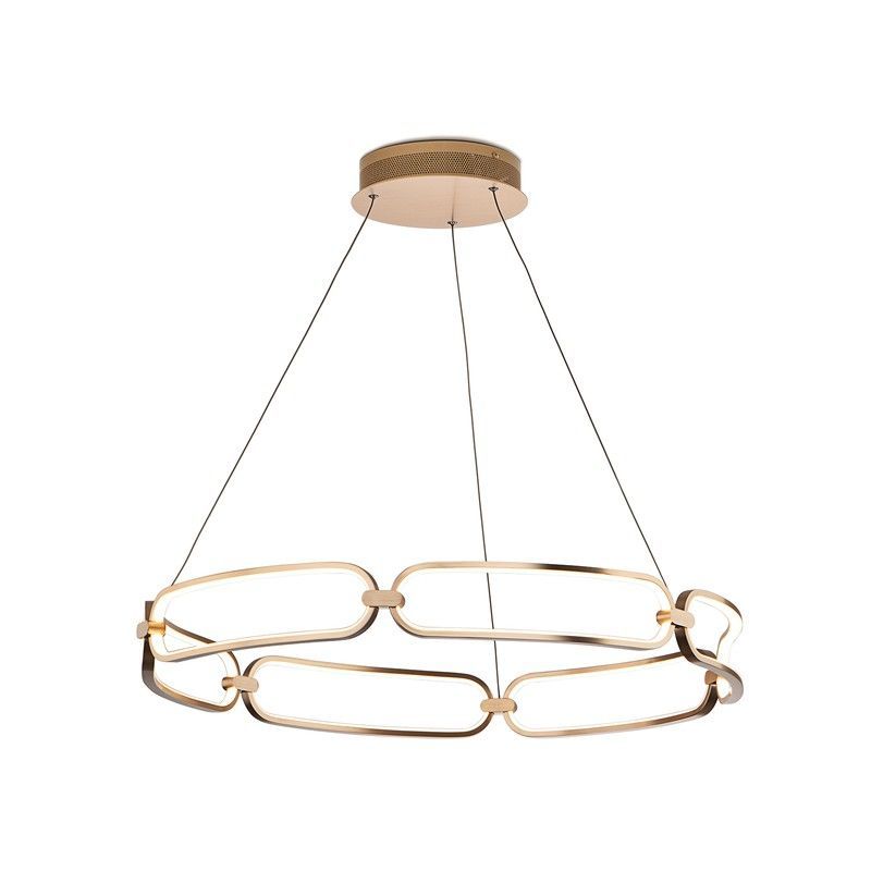 Lámpara de techo, con mando, L de aluminio rosa, Ø 80 x 10 cm | Colette