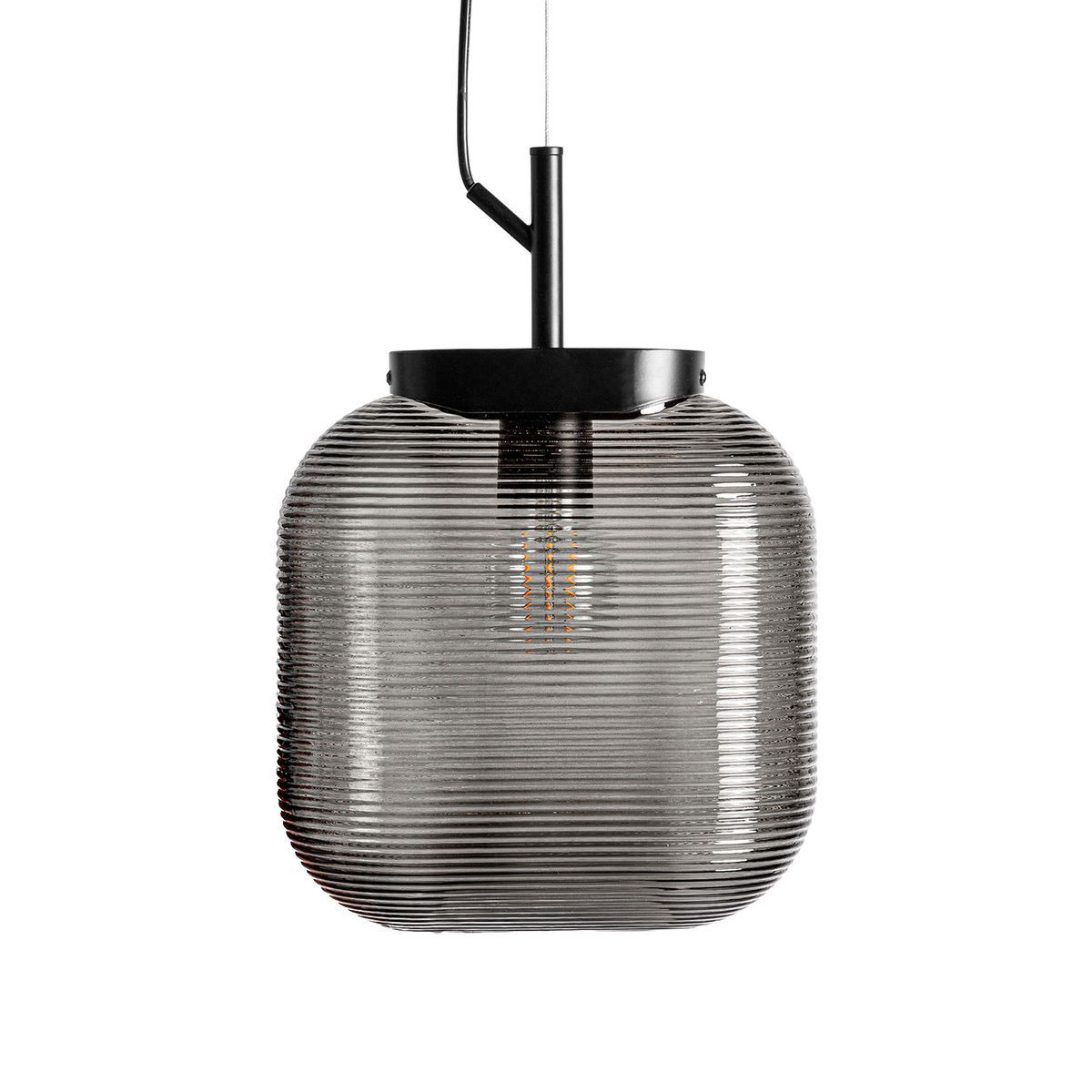 Lámpara de techo de cristal en gris translúcido, 25 x 13 x 39 cm | Lura