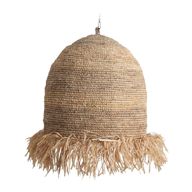 Lámpara de techo de fibra natural, 32 x 32 x 40 cm