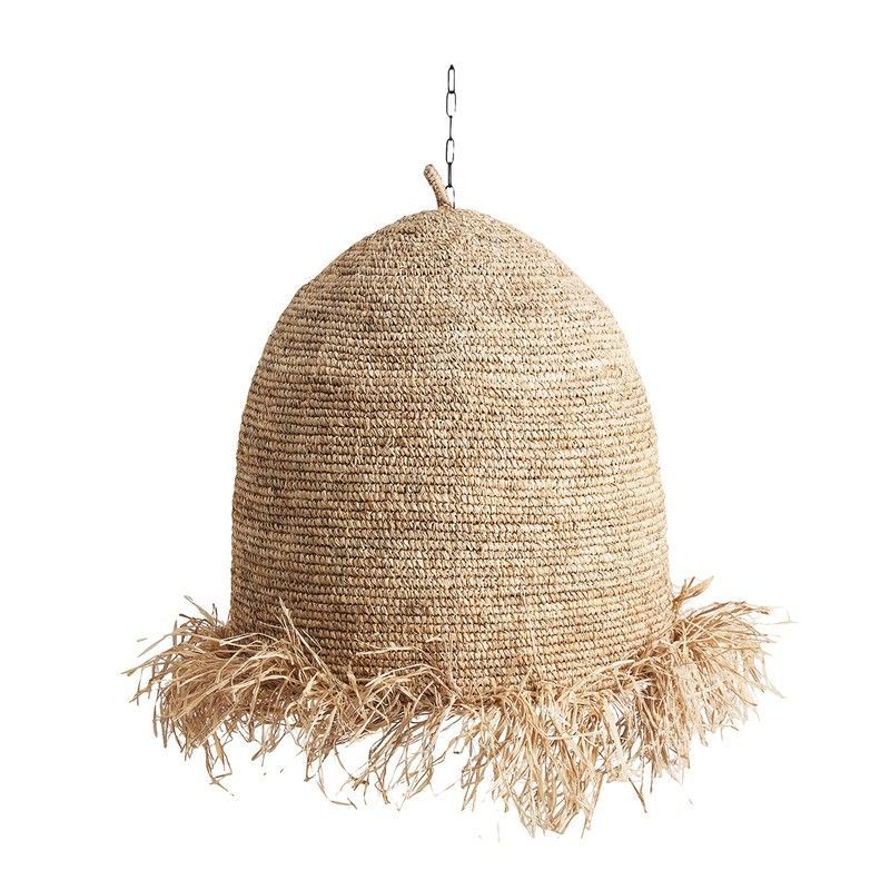 Lámpara de techo de fibra natural beige, Ø 40 x 48 cm | Fiber