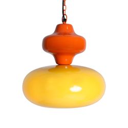 Lámpara de techo de metal en amarillo y naranja, 38 x 38 x 423 cm | Domo