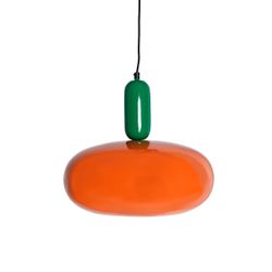 Lámpara de techo de metal en naranja y verde, 38 x 38 x 39 cm | Falhia