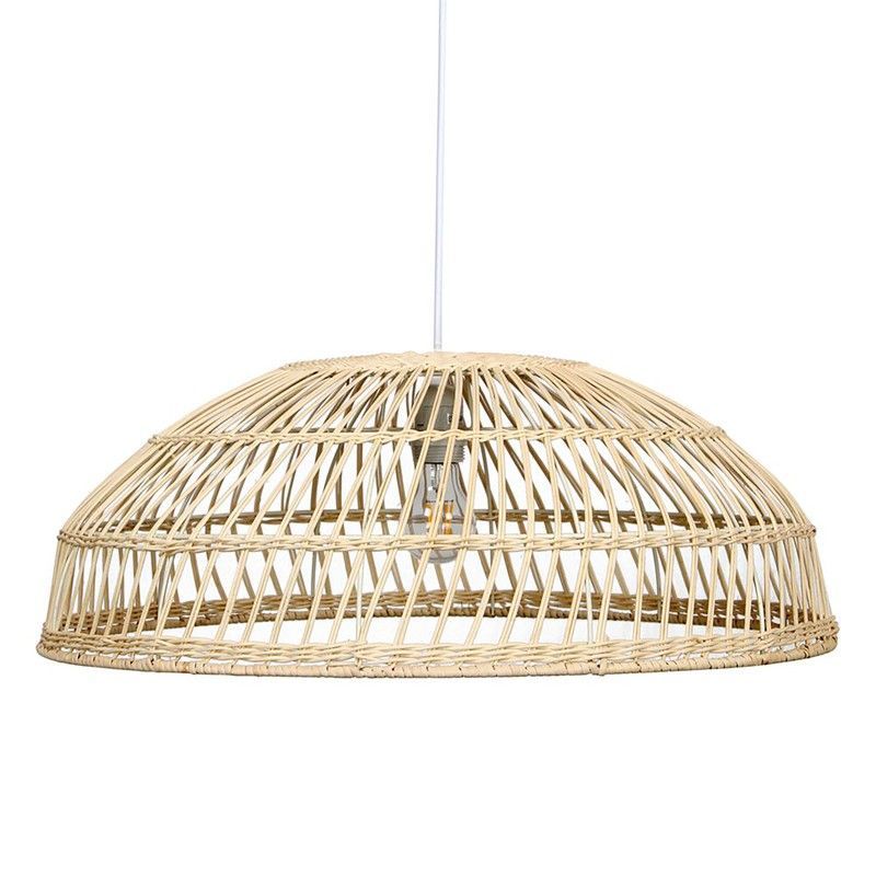 Lámpara de techo de ratán en natural, Ø 60 x 22 cm | Tossy