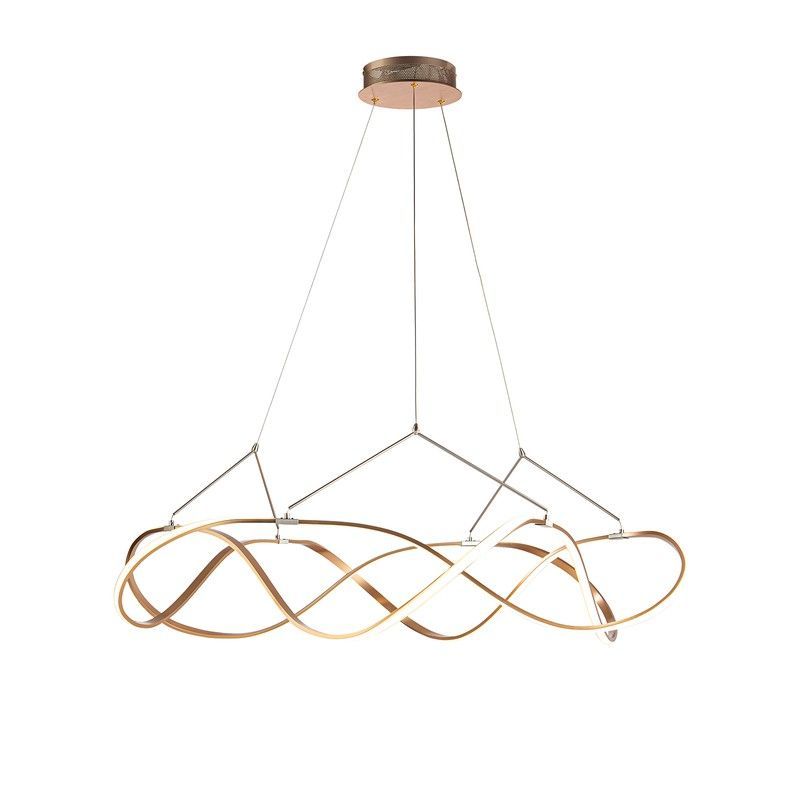 Lámpara de techo led, con mando, de metal en oro rosa, Ø 110 x 38 cm | Molly