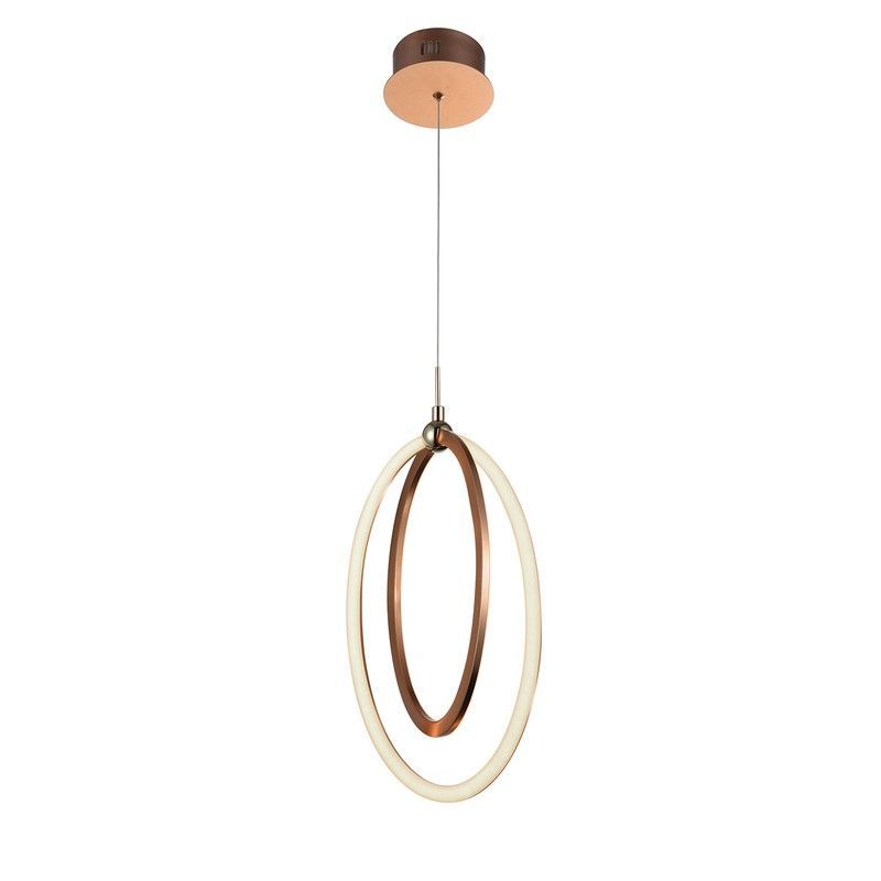 Lámpara de techo led de metal en oro rosa, 21 x 12 x 40 cm | Ocellis