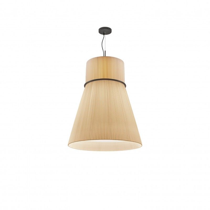 Lámpara Folie S/70 Negra Cinta Translúcida Crema