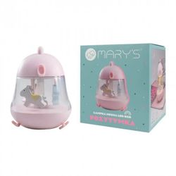 Lámpara Infantil LED RGB / Caja De Música - Unicornio Base Rosa - Mary’s - 16 cm.
