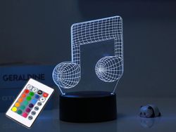Lámpara Led 3D Nota Musical Regalo Itotal