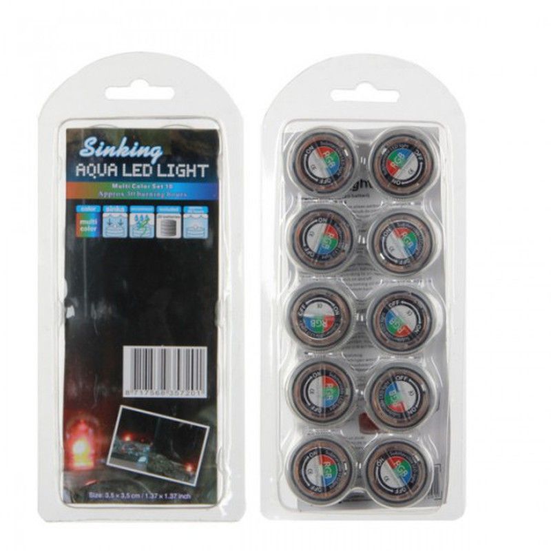 Lámpara Led Multic. + Pila Diámetro 3Cm. X 30 Horas (10U.