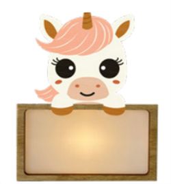 Lámpara Pequeña Unicornio Despierto Con Kit De Letras Nombre Personalizable Vintiun
