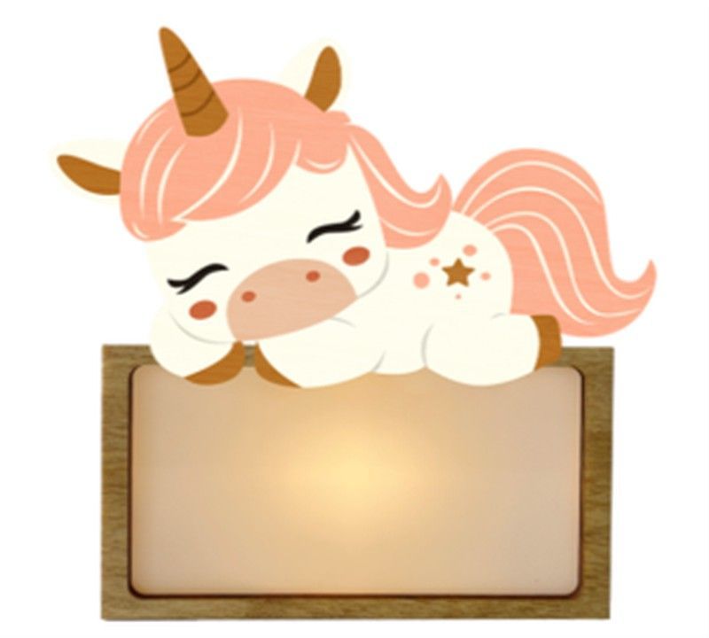 Lámpara Pequeña Unicornio Dormido Con Kit De Letras Nombre Personalizable Vintiun