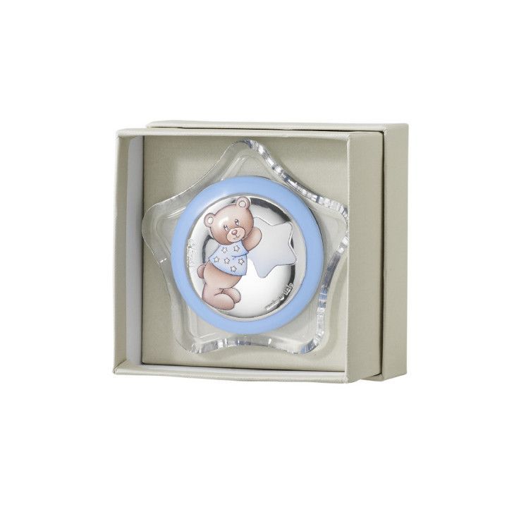 Lampara Plástico 14,5x18cm EV3703/04C Luz Nocturna Celeste Oso Estrella