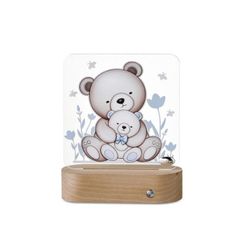 Lampara Plástico 14,5x18cm LS606C Luz Nocturna Oso Celeste