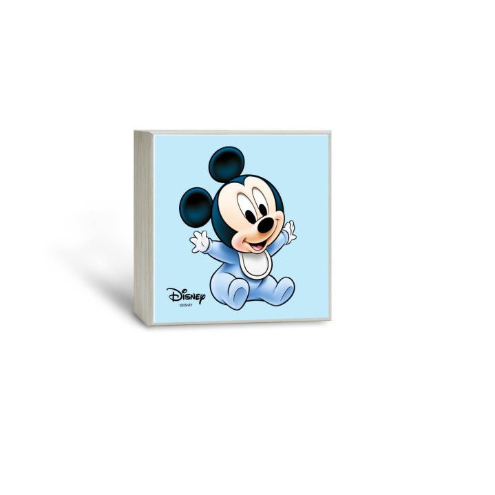 Lampara Plástico 14x14cm D550C Luz Nocturna Mickey Mouse Celeste