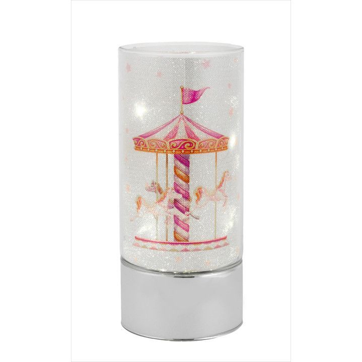 Lampara Plástico 20cm B4183-20R Luz Nocturna Rosa Carrusel