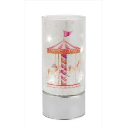 Lampara Plástico 20cm B4183-20R Luz Nocturna Rosa Carrusel