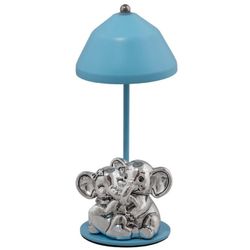 Lampara Plástico 22cm B4229-02C Celeste Elefantes Carga USB