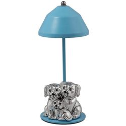 Lampara Plástico 22cm B4229-04C Celeste Perros Carga USB