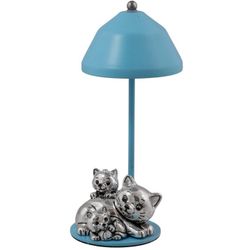 Lampara Plástico 22cm B4229-05C Celeste Gatos Carga USB