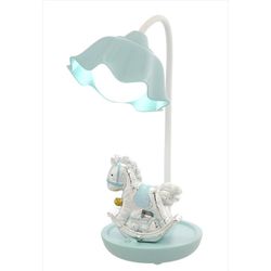 Lampara Plástico 30cm B4199-03C Celeste Caballo Carga USB