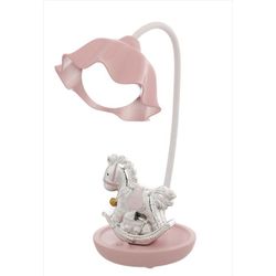Lampara Plástico 30cm B4199-03R Rosa Caballo Carga USB