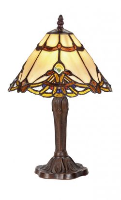 Lámpara Tiffany Art Déco con Base Geométrica diámetro 25 cm altura 41cm