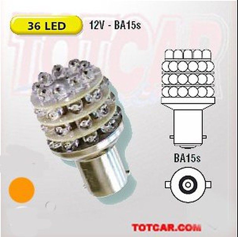 Lampara (unidad)i LEDs Ambar 12v  bornes centrados