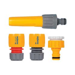 Lanza riego + conectores HOZELOCK. Conjunto In.19Mm.4 Pz.Stop Hozelock