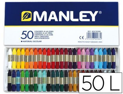 Lapices Cera Manley -Caja de 50 Colores Ref.150
