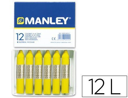 Lapices Cera Manley Unicolor Amarillo Limon -Caja de 12 N.2