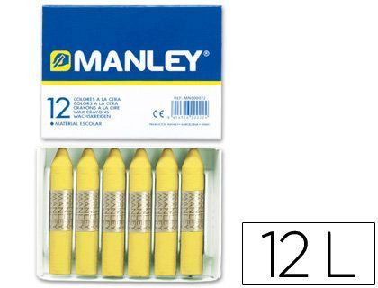 Lapices Cera Manley Unicolor Verde Amarillo Claro Nº 47 Caja de 12