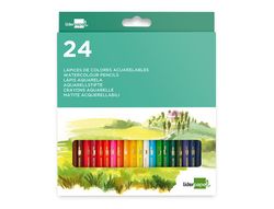 Lapices de colores acuarelables liderpapel caja de 24 colores surtidos