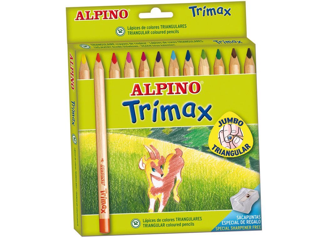 Lápices de colores Alpino Trimax (12 unidades)