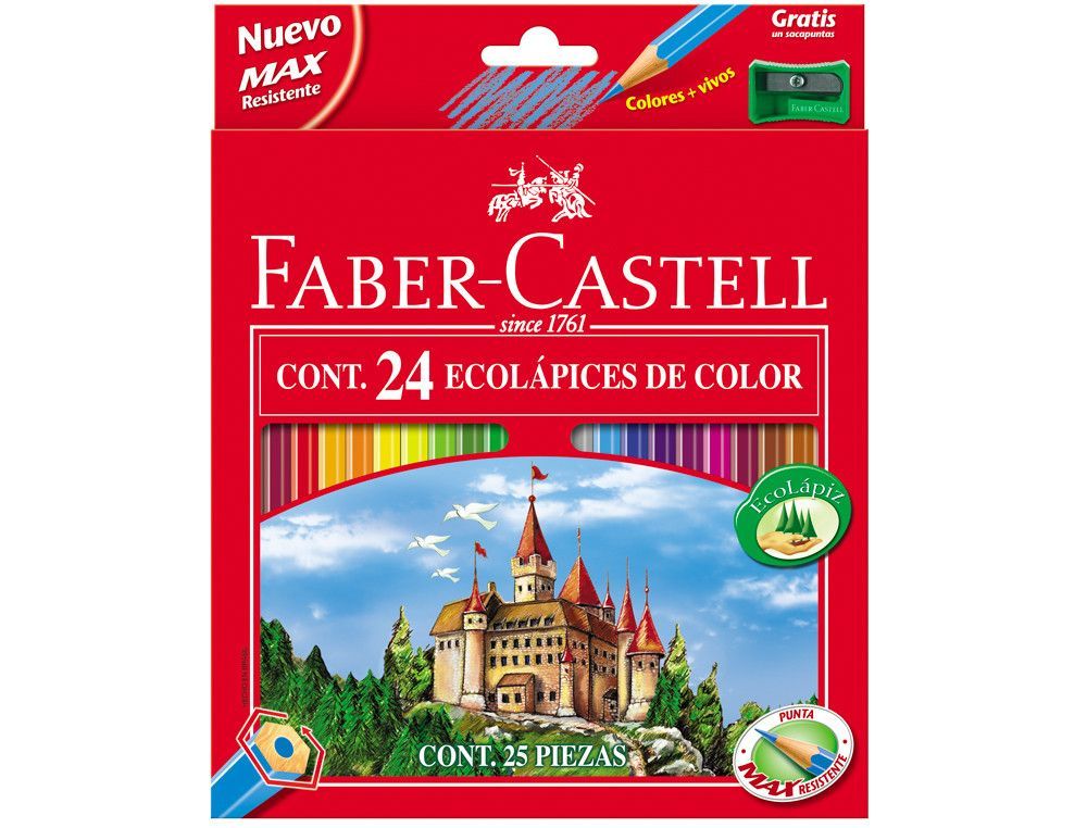 Lápices de colores hexagonales Faber Castell (24 unidades)