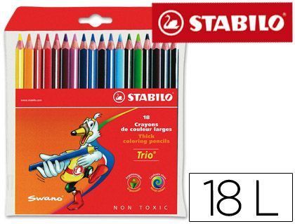 Lapices de Colores Stabilo Trio Caja de 18 Colores