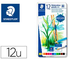 Lapices de colores staedtler acuarelables caja metal de 12 colores surtidos